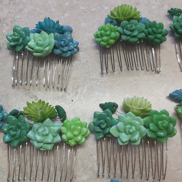 Reseller lot 16 combs handmade in the USA ( clay Succulants)